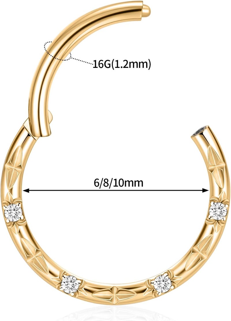 FUNLMO Store 316L Surgical Steel Septum Ring Nose Ring Hoop Hypoallergenic Daith Cartilage Conch Tragus Rook Earlobe Piercing Jewerly for Women Men - Image 2